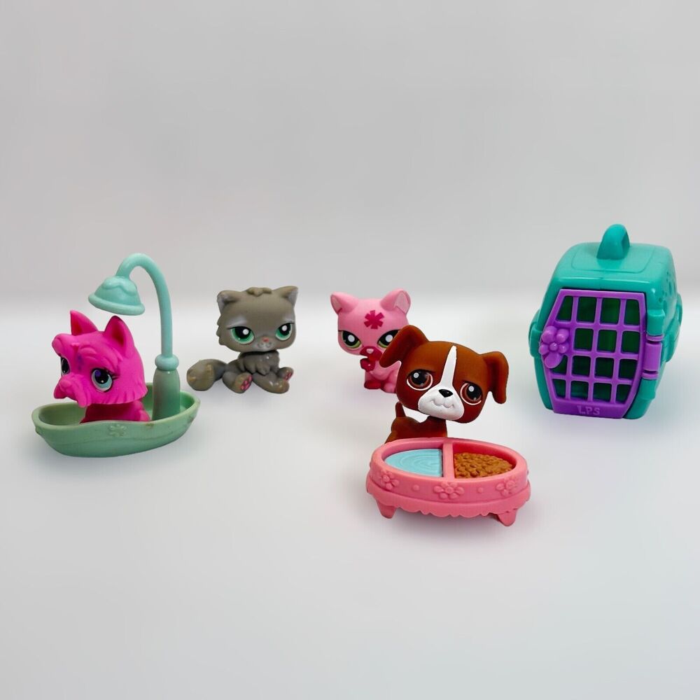 Littlest Pet Shop Lot Persian 82 Boxer 25 Scottie 2876 Pink Cat  1846 LPS Dog